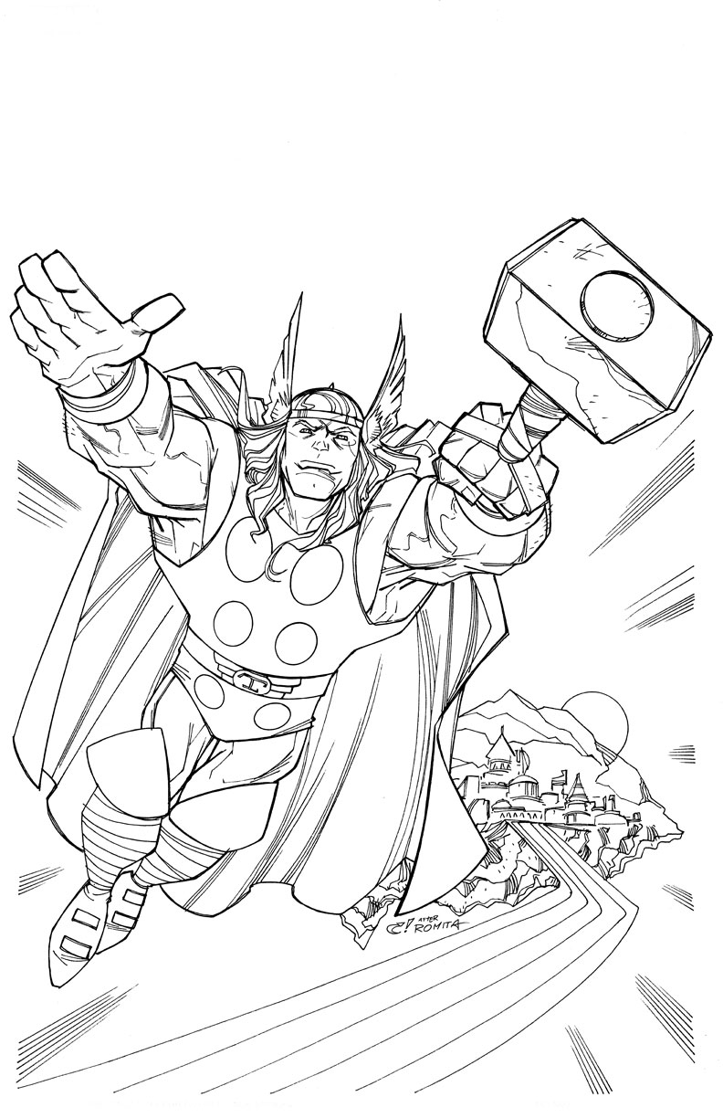 Coloriage dieu Thor