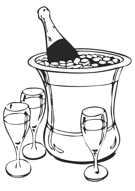 Coloriage champagne