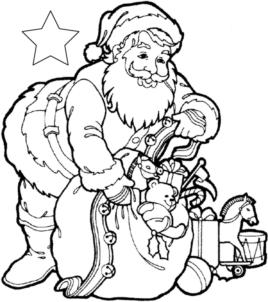 Coloriage hotte père noël