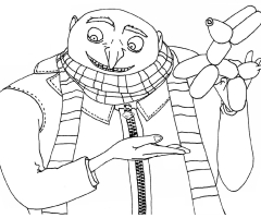 Coloriage Gru moi moche mechant