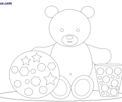 Coloriage ourson avec formes