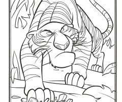 Coloriage tigre Shere Khan